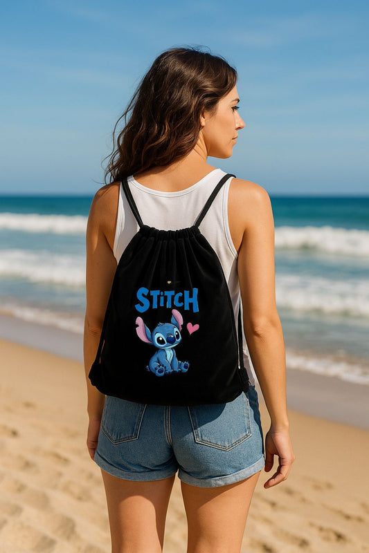 Mochila de terciopelo con cuerda 34x38