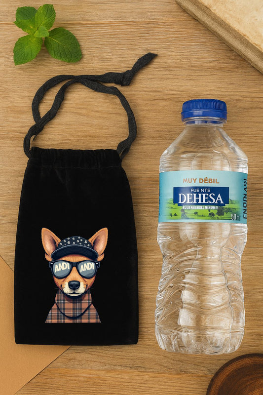 Bolso de terciopelo con cordon 19,5x10,9