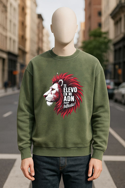 Sudadera verde militar lavada