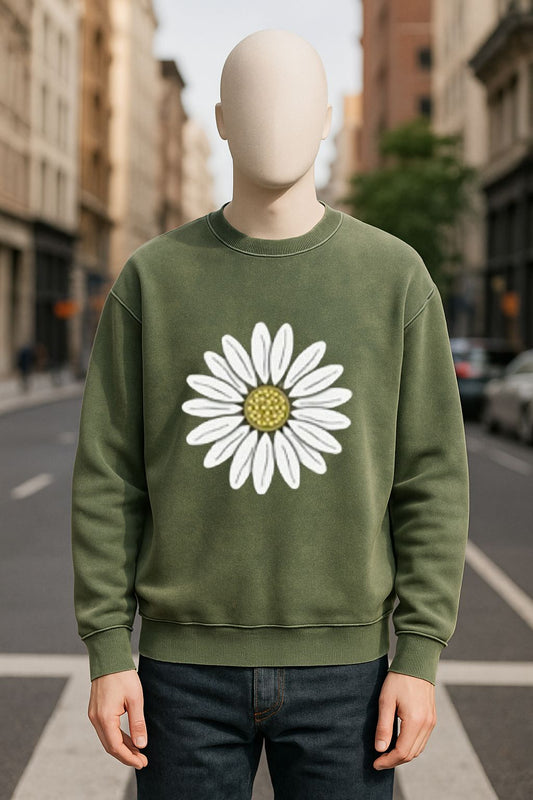 Sudadera verde militar lavada