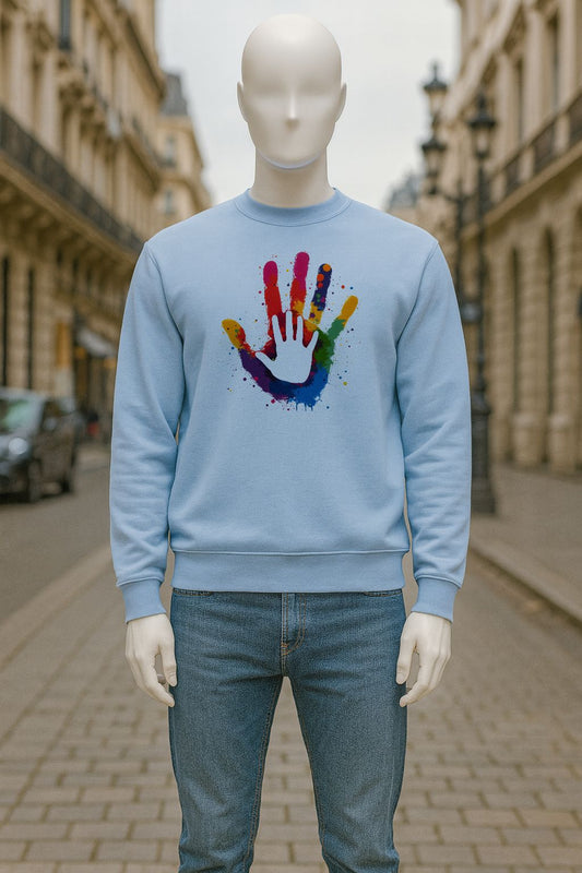 sudadera con dibujo AZUL