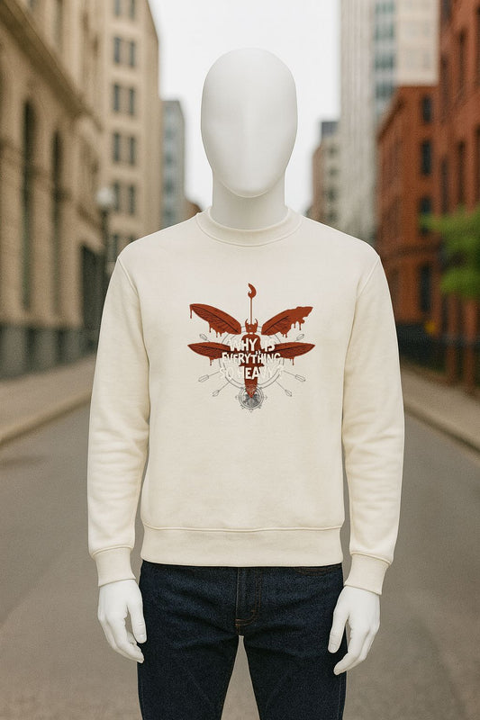 sudadera con dibujo BLANCO CREMA