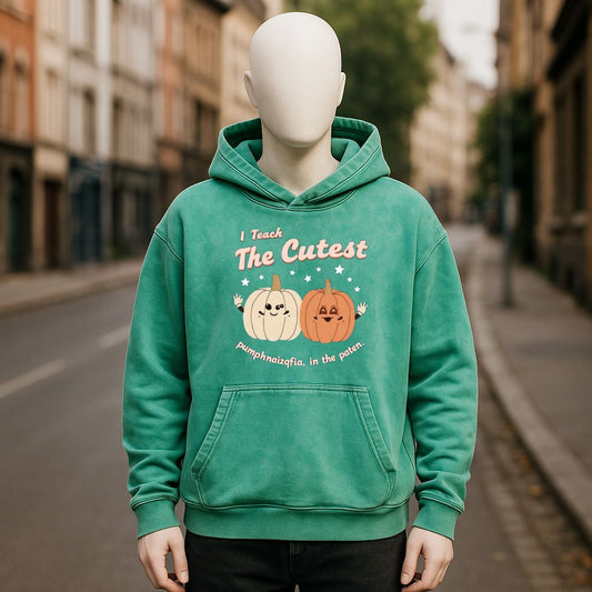 Sudadera con capucha lavada en verde