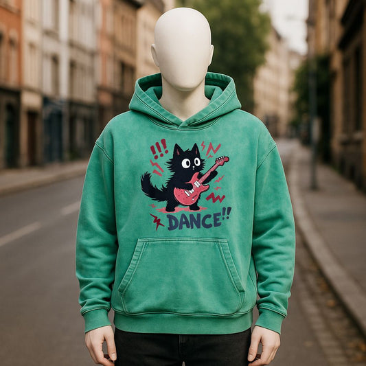 Sudadera con capucha lavada en verde