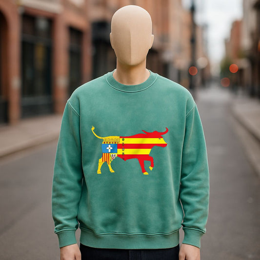 Sudadera verde lavada