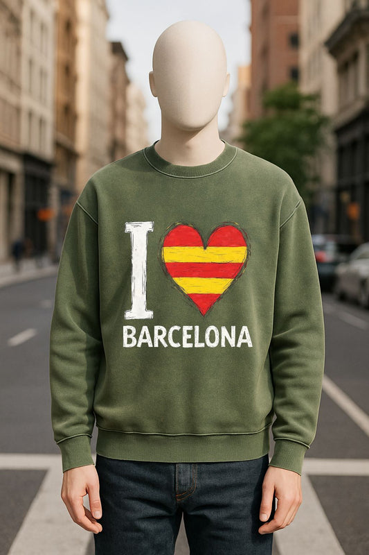 Sudadera verde militar lavada