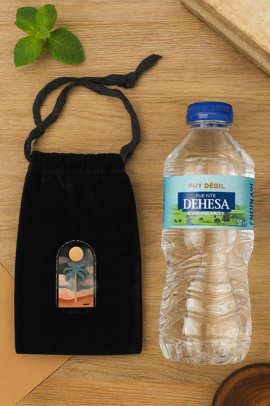 Bolso de terciopelo con cordon 19,5x10,9