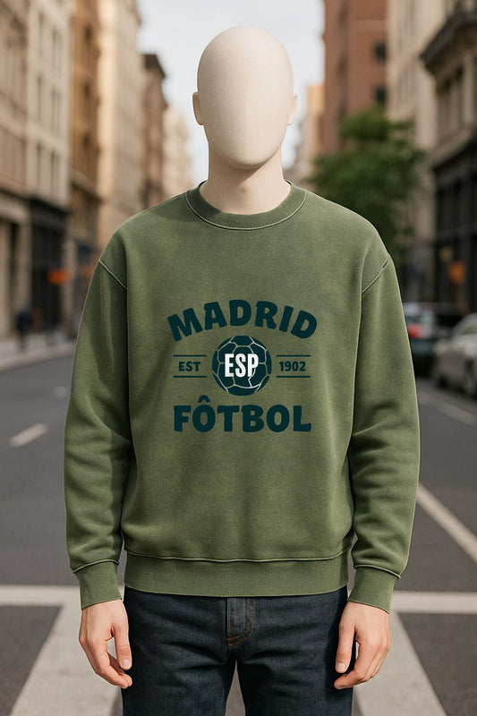 Sudadera verde militar lavada