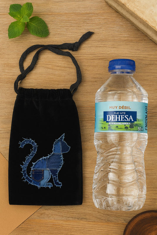 Bolso de terciopelo con cordon 19,5x10,9