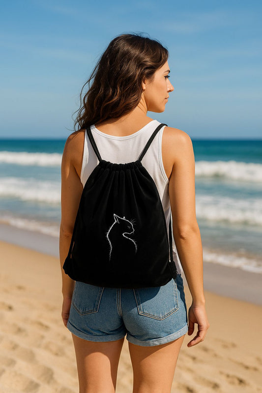 Mochila de terciopelo con cuerda 34x38