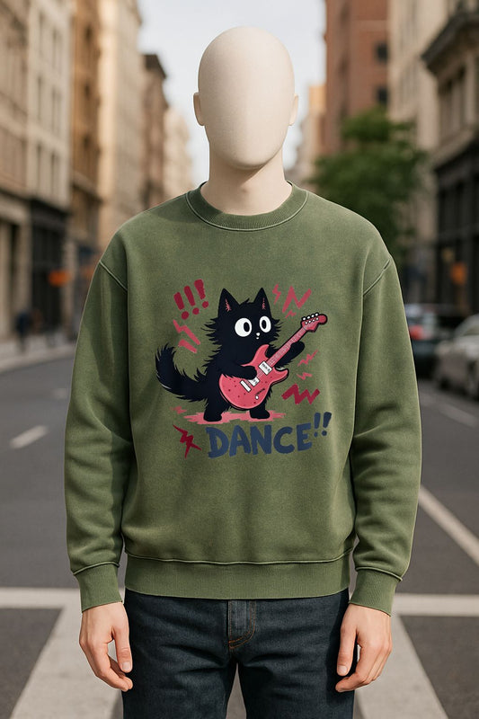 Sudadera verde militar lavada