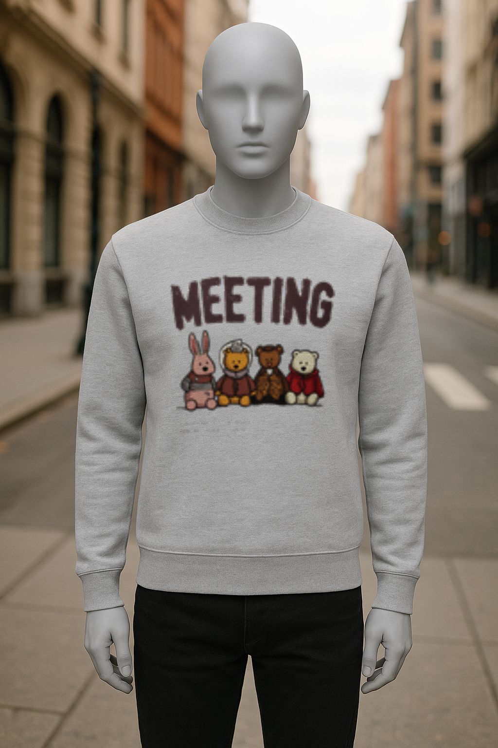 sudadera con dibujo GRIS