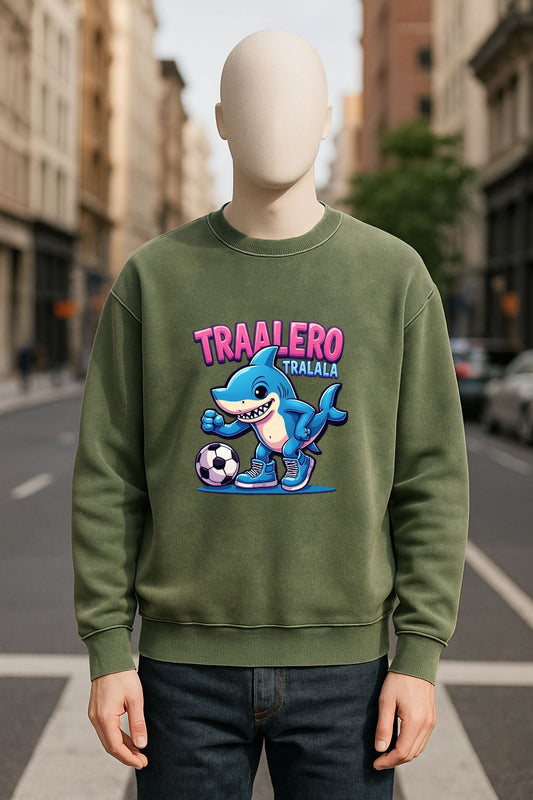 Sudadera verde militar lavada