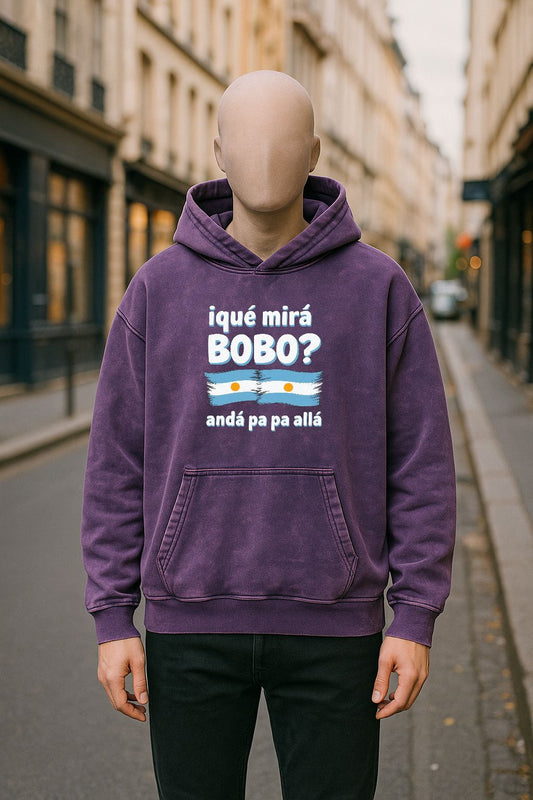 Sudadera con capucha lavada en morado