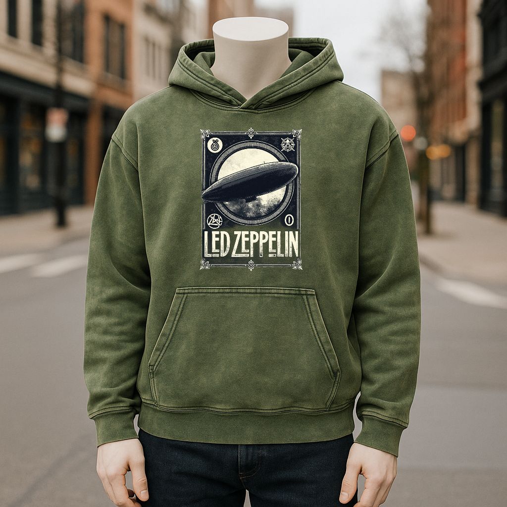 Sudadera con capucha lavada de color verde militar