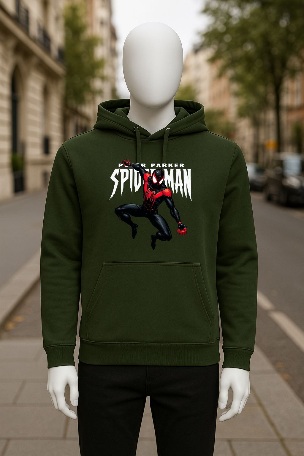 Sudadera con capucha verde oscuro