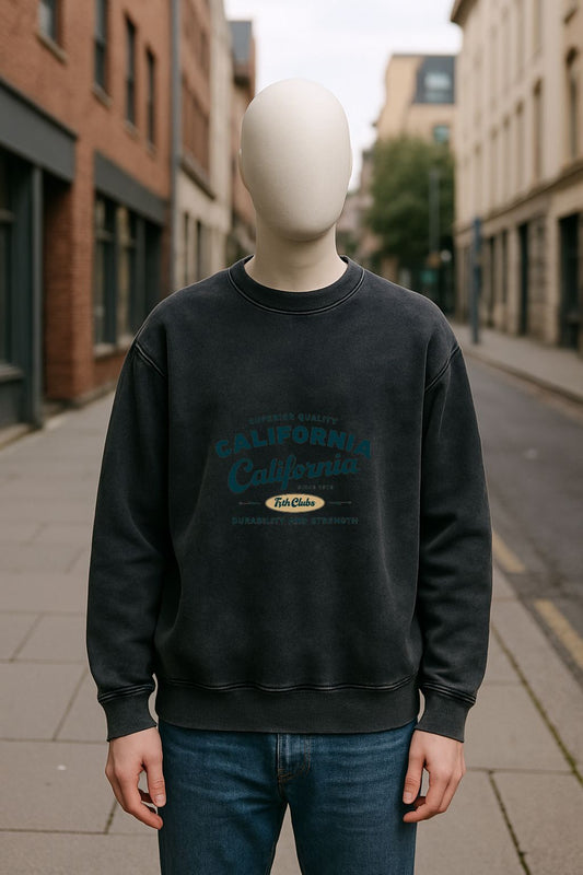 Sudadera negra lavada