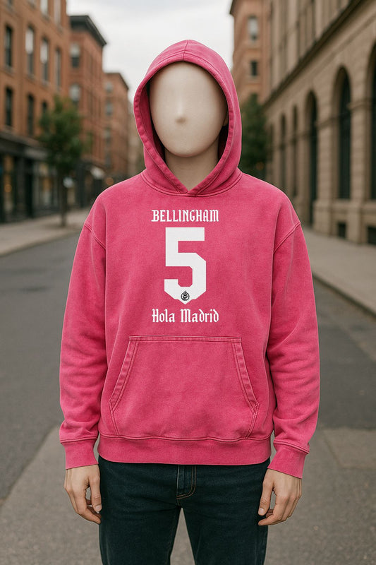 Sudadera con capucha lavada en rojo rosa