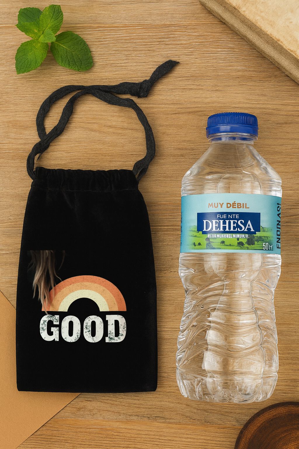 Bolso de terciopelo con cordon 19,5x10,9