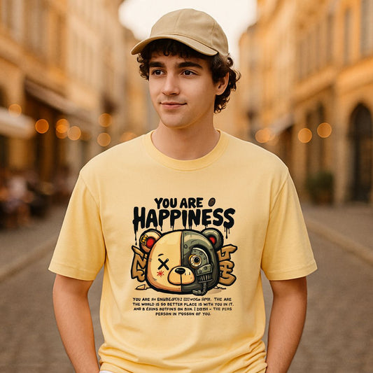 Camiseta dibujo beige