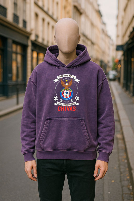 Sudadera con capucha lavada en morado