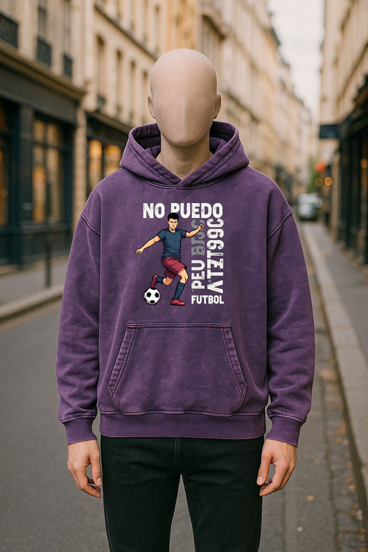 Sudadera con capucha lavada en morado
