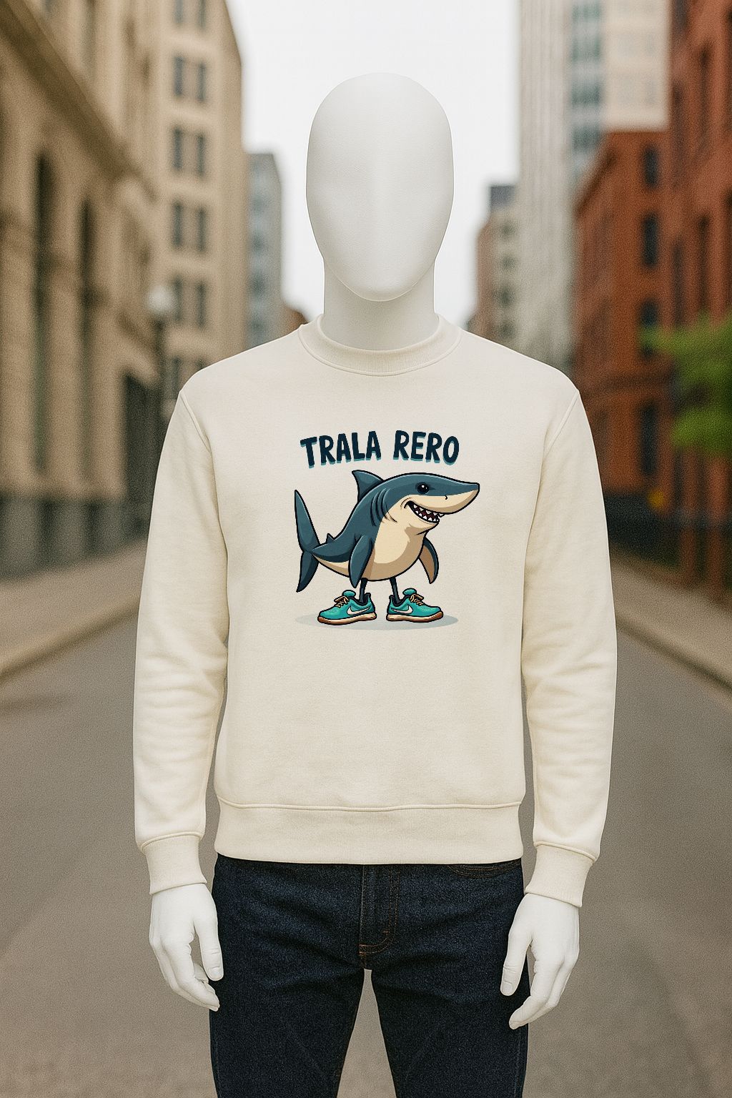 sudadera con dibujo BLANCO CREMA