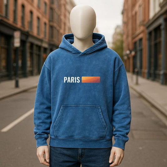 Sudadera con capucha lavada en azul