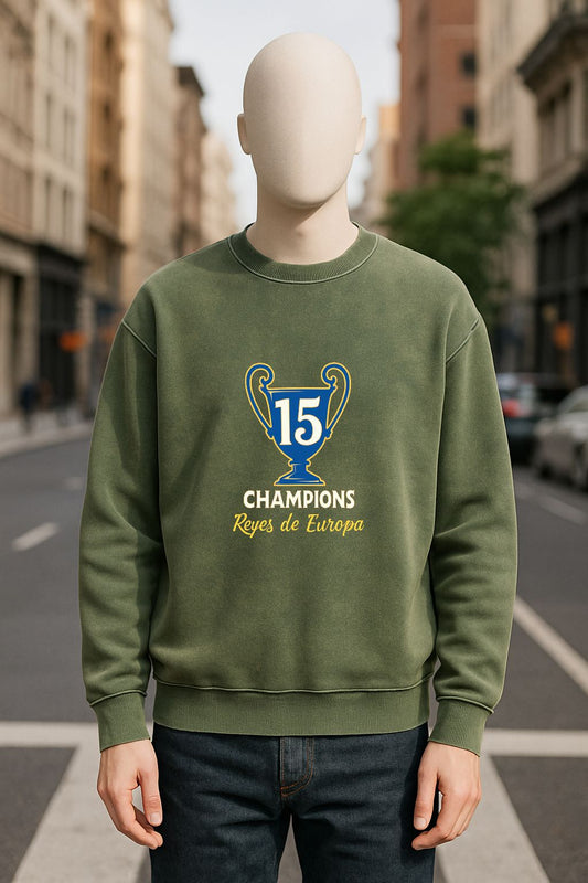 Sudadera verde militar lavada