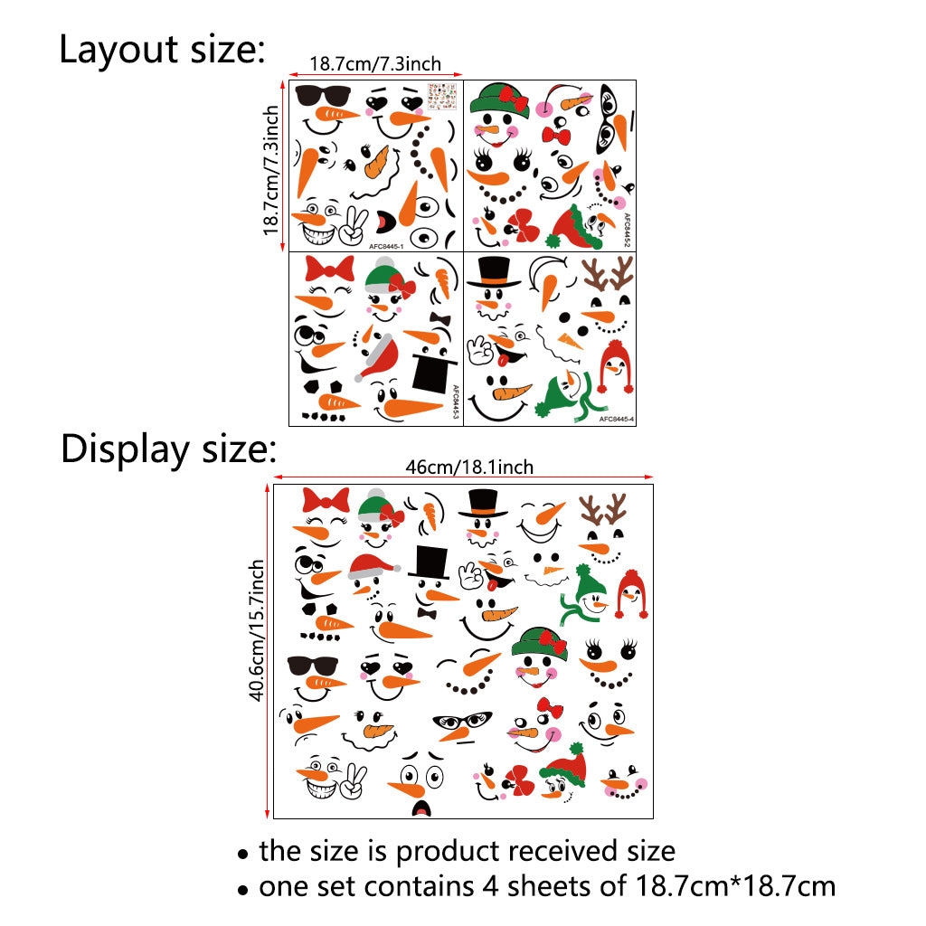 奥弗DIY卡通圣诞节鬼脸贴纸 AFC8445跨境圣诞节鬼脸装饰自粘墙贴