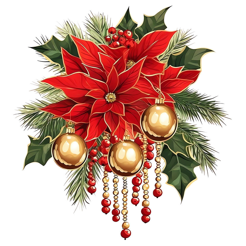 A set of Christmas flower and bell toilet stickers suitable for decorating bedroom and living room background walls, study, bathroom decorations, glass decorations, etc. Self-adhesive and removable stickers.