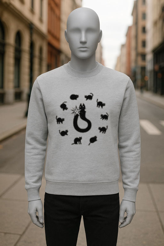 sudadera con dibujo GRIS