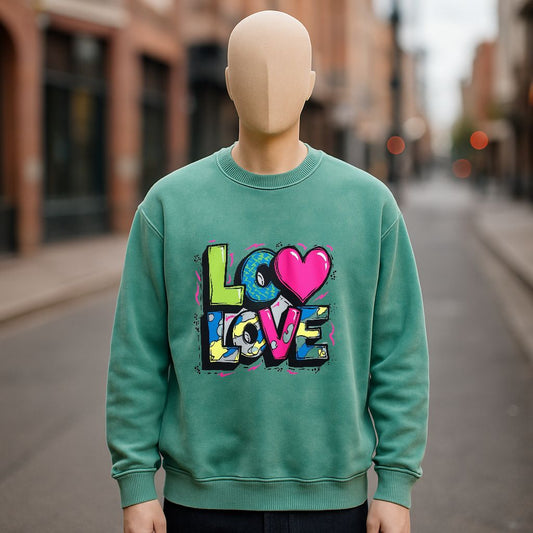 Sudadera verde lavada