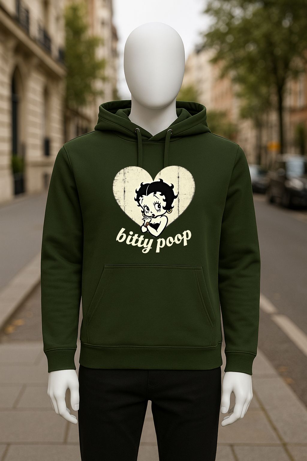 Sudadera con capucha verde oscuro