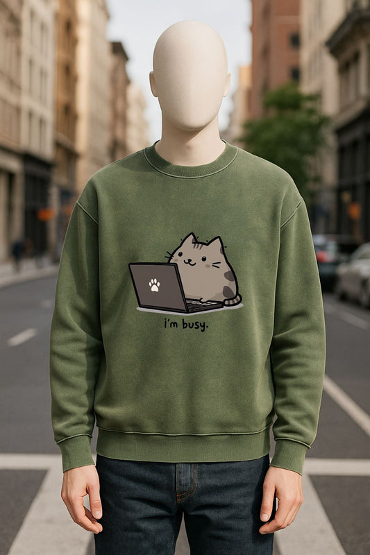 Sudadera verde militar lavada