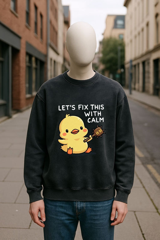 Sudadera negra lavada