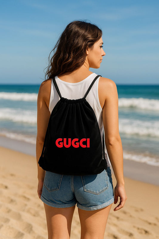 Mochila de terciopelo con cuerda 34x38