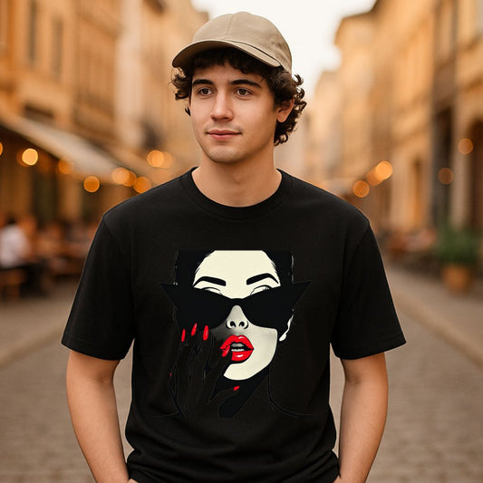 Camiseta dibujo negra