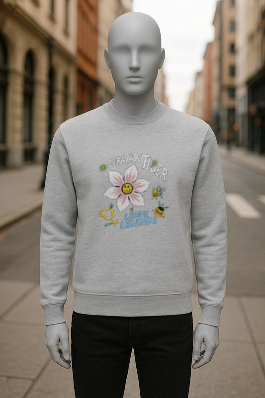 sudadera con dibujo GRIS