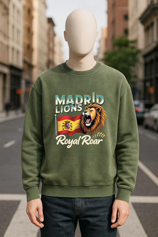 Sudadera verde militar lavada