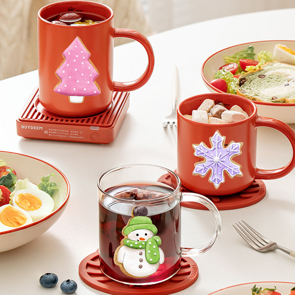 1套 彩色圣诞主题装饰饼干 可爱趣味圣诞节装饰水晶贴纸 自粘可拆卸创意DIY水晶标贴纸 适用于家居装饰 户外装饰 玻璃装饰 文化体术氛围装饰 增添趣味性与活力