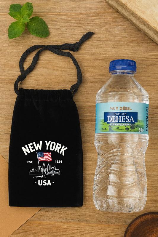 Bolso de terciopelo con cordon 19,5x10,9