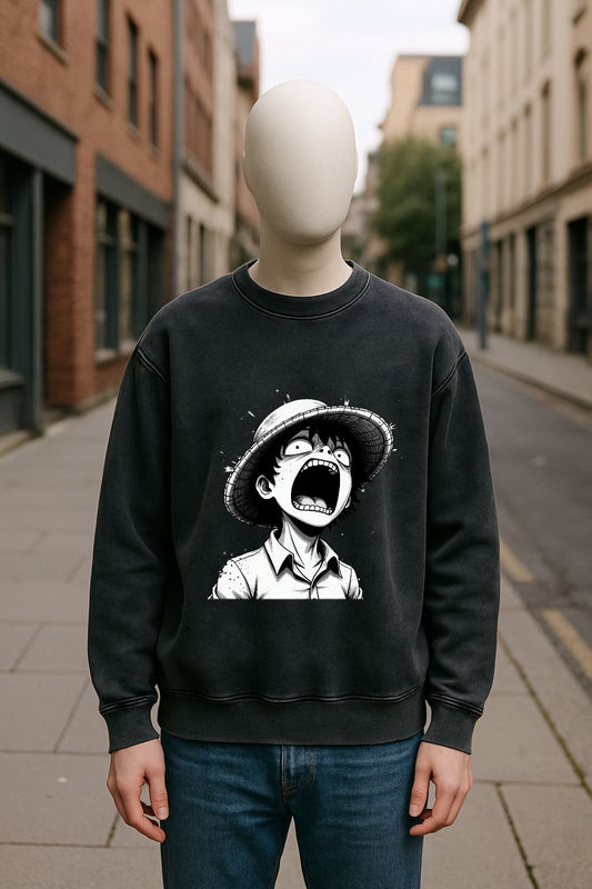 Sudadera negra lavada