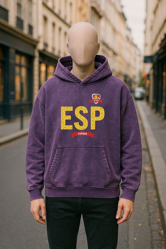 Sudadera con capucha lavada en morado