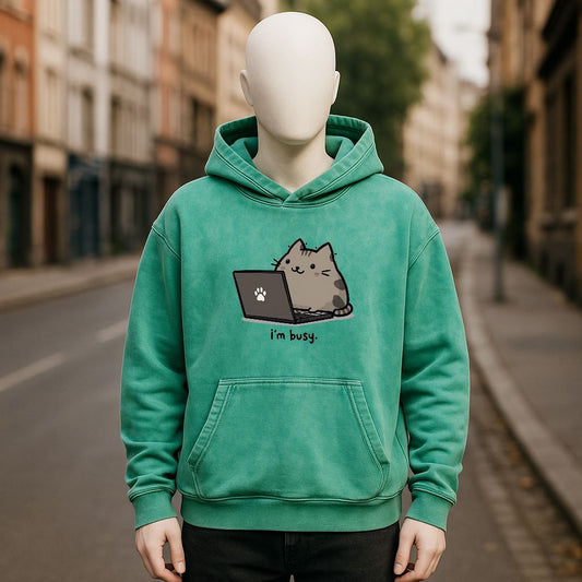 Sudadera con capucha lavada en verde