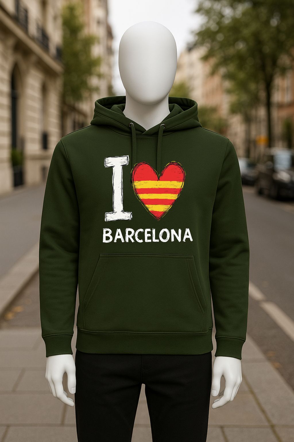 Sudadera con capucha verde oscuro