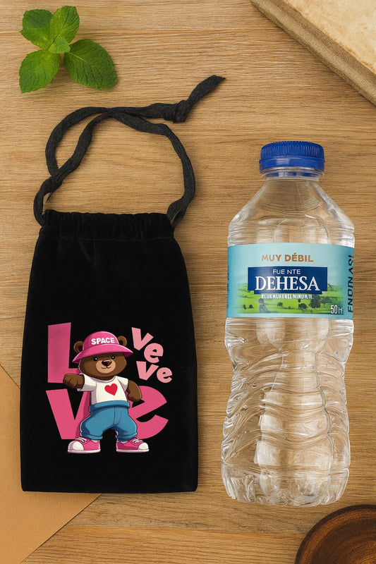 Bolso de terciopelo con cordon 19,5x10,9