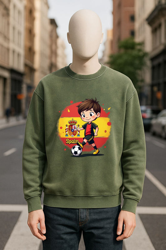 Sudadera verde militar lavada