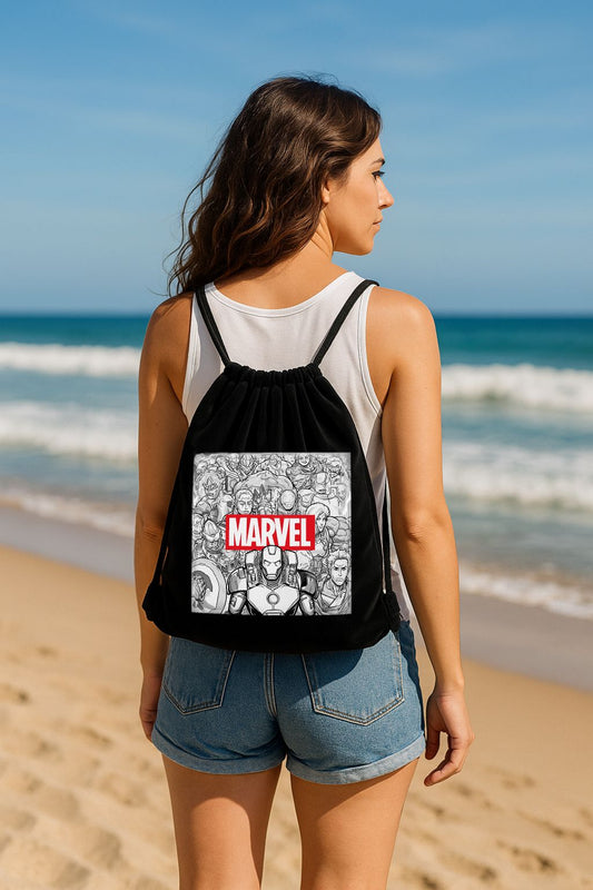 Mochila de terciopelo con cuerda 34x38