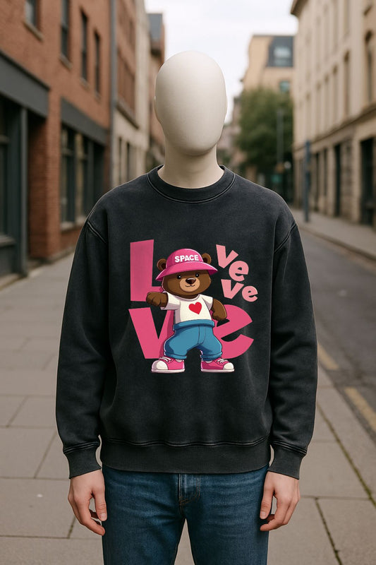 Sudadera negra lavada